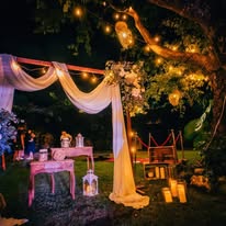 Decoración nocturna para boda
